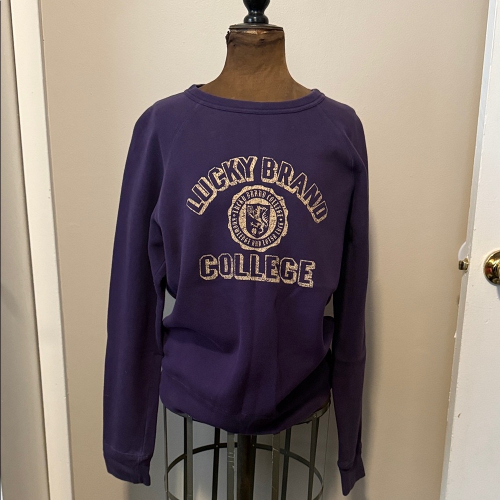 Lucky Brand Deep Purple College Sweatshirt